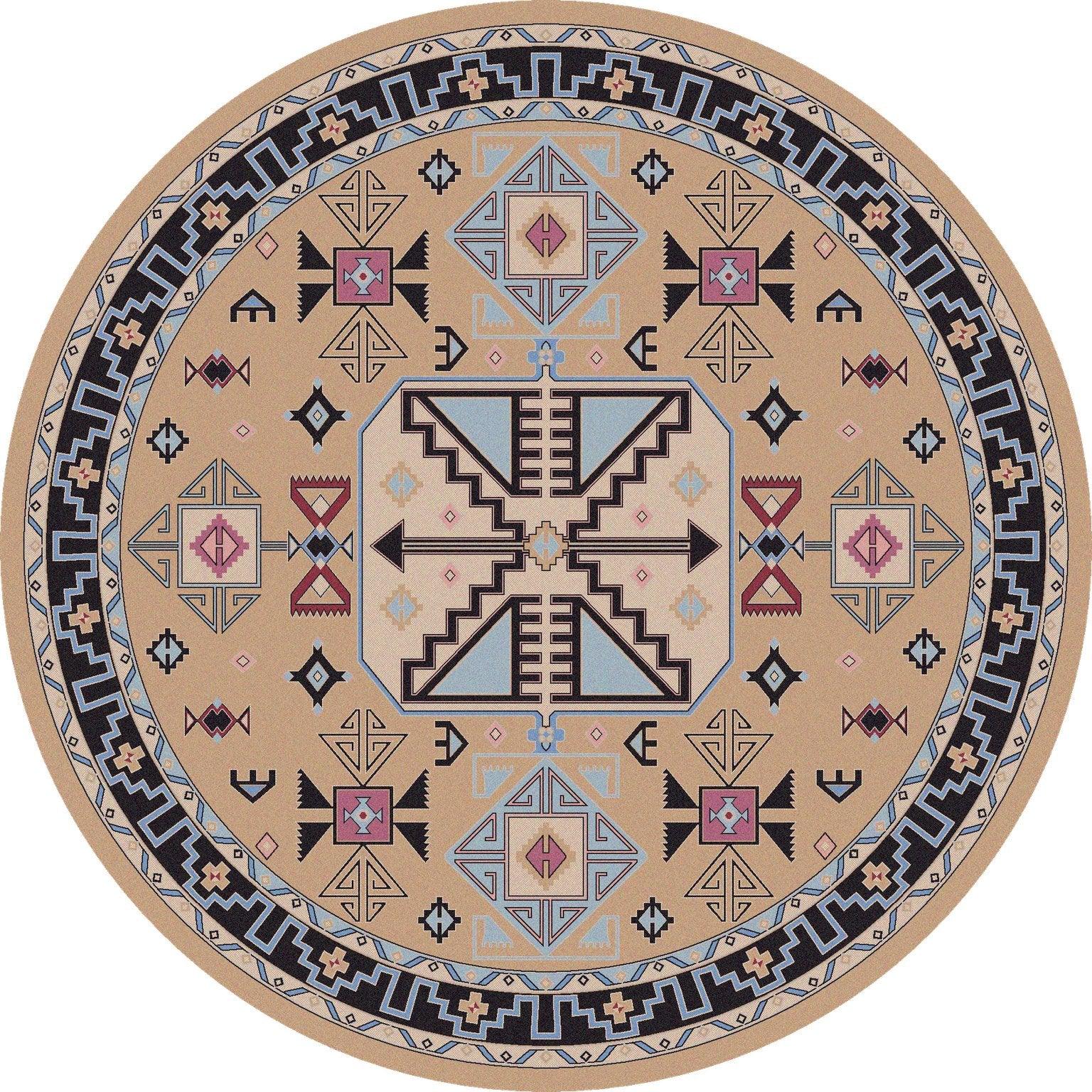 San Angelo Copper Canyon 8' Round Area Rug - Made in the USA - Your Western Decor