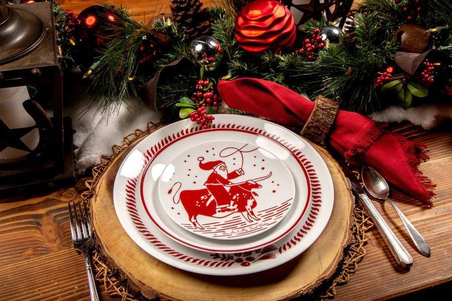 Santa s Longhorn Sleigh Christmas Plates Your Western Decor
