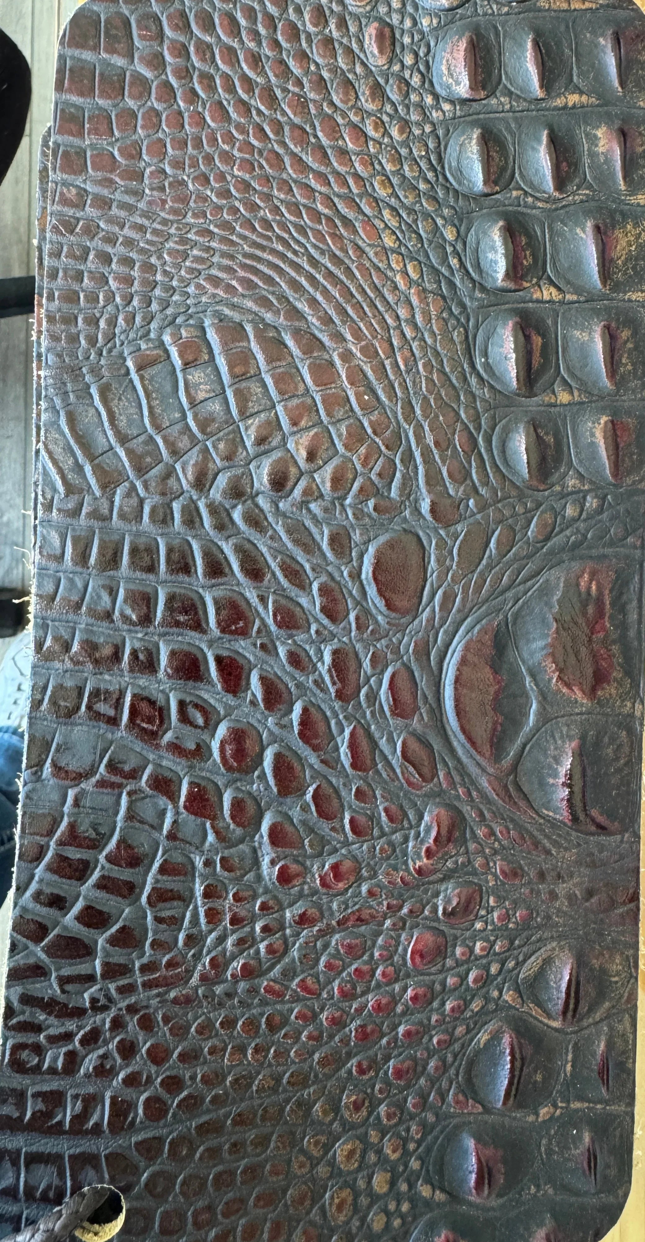 Croc embossed upholstery leather - Your Western Decor