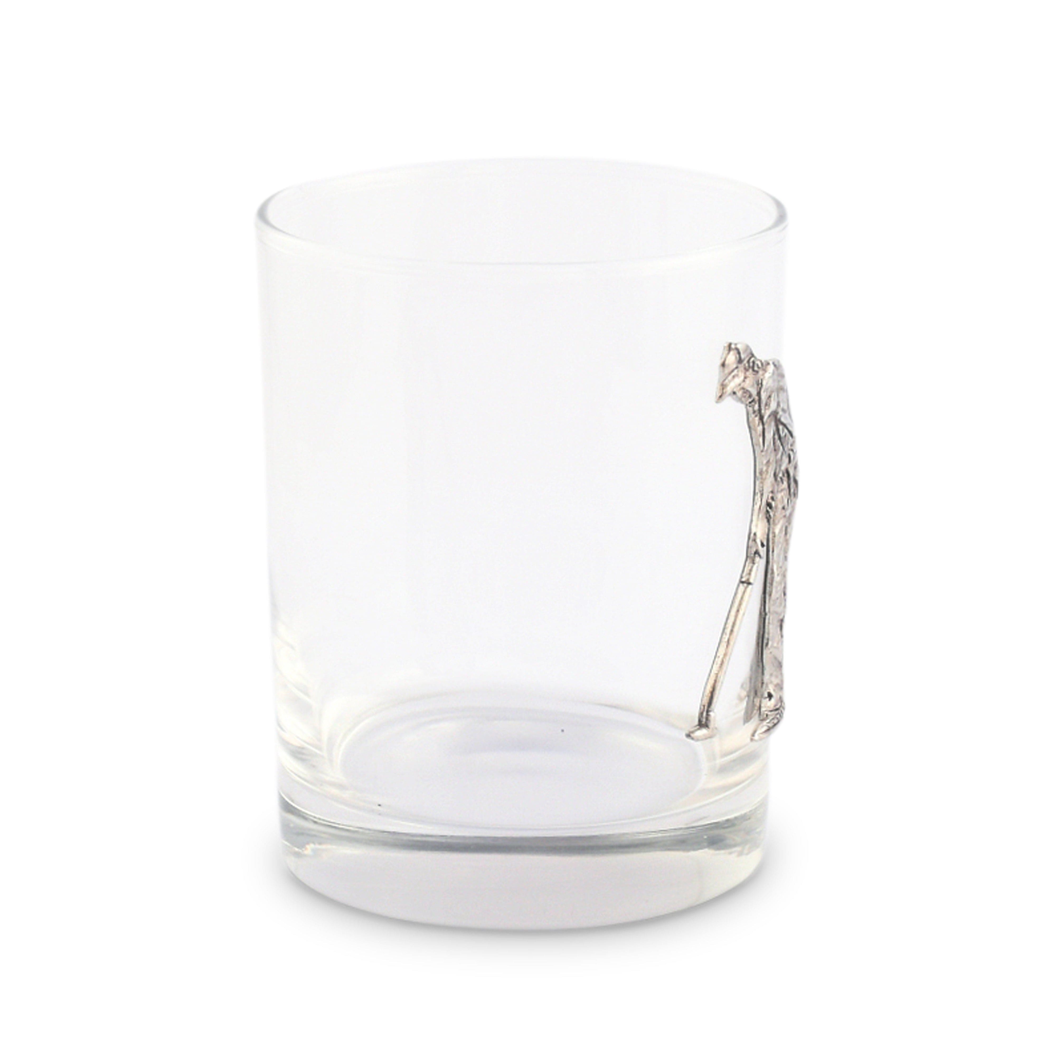 Double old fashioned glass with pewter golfer - Your Western Decor