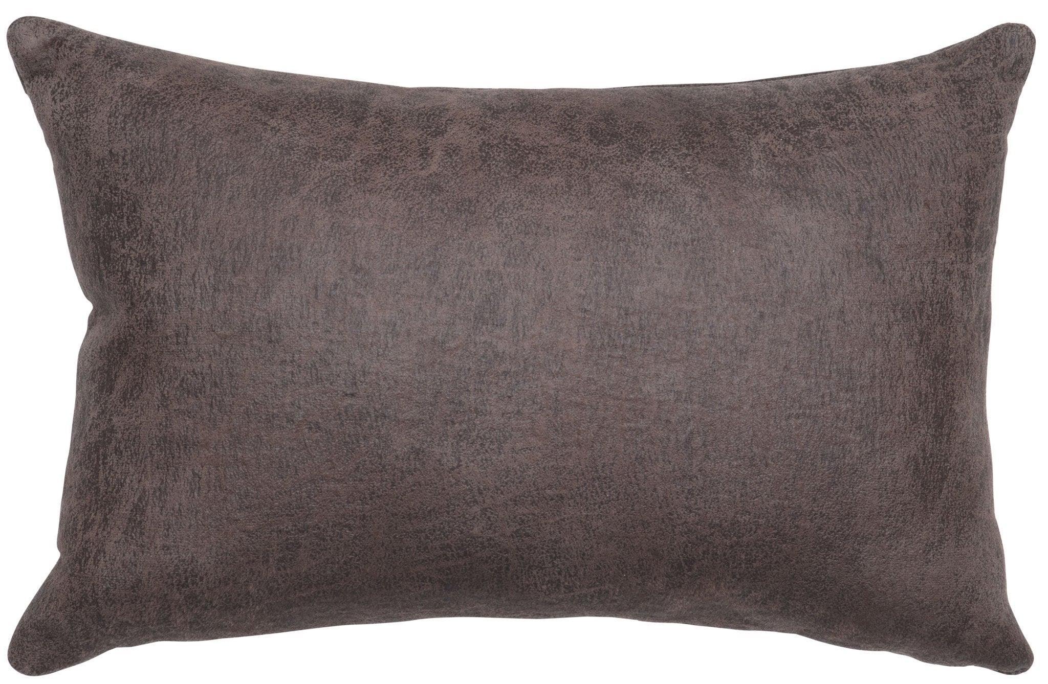 Smoke Faux Leather Accent Pillow Reverse - Your Western Decor