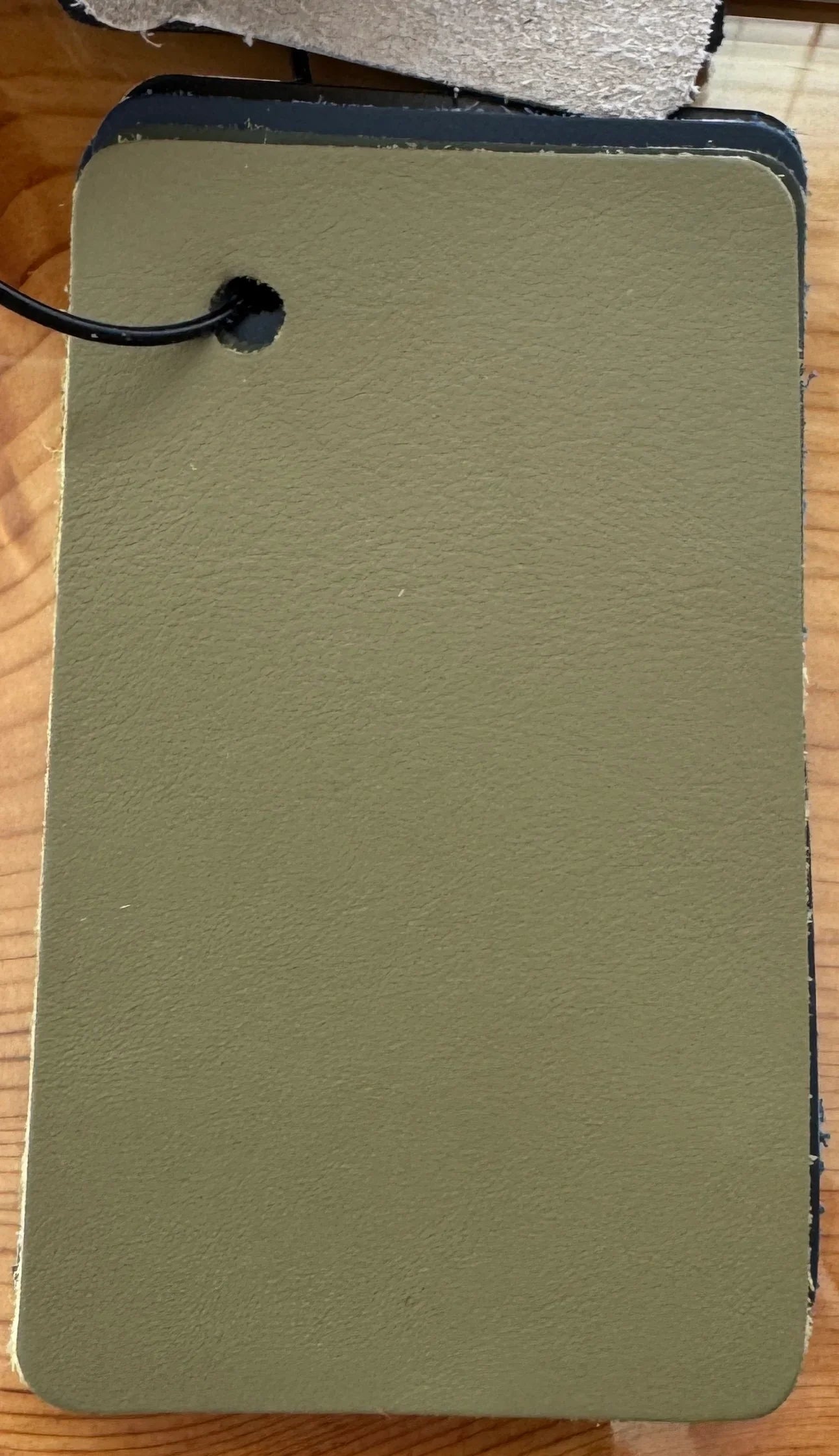 Smooth sage green leather sample - Your Western Decor
