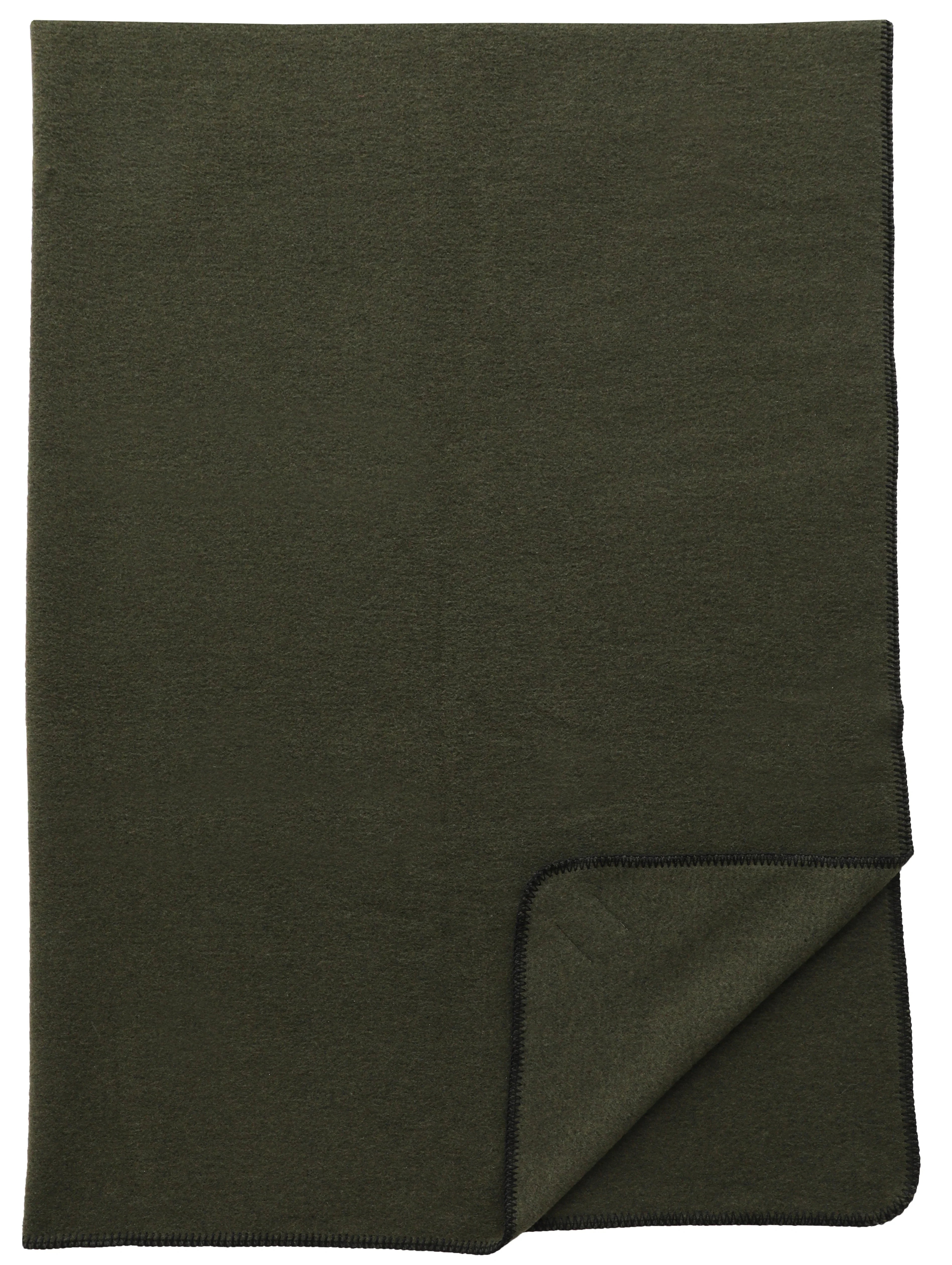 Solid Olive Green American made throw blanket with blanket stitch edging - Your Western Decor