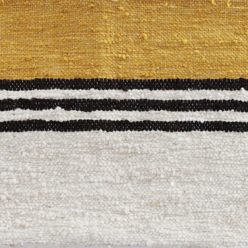 Solola wool pillow material detail in off-white, mustard and black - Your Western Decor