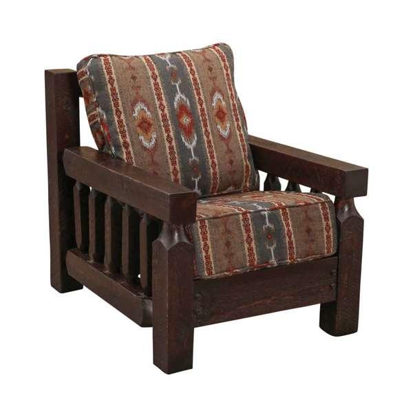 Sonora Fabric Upholstered Rustic Lounge Chair made in the USA - Your Western Decor