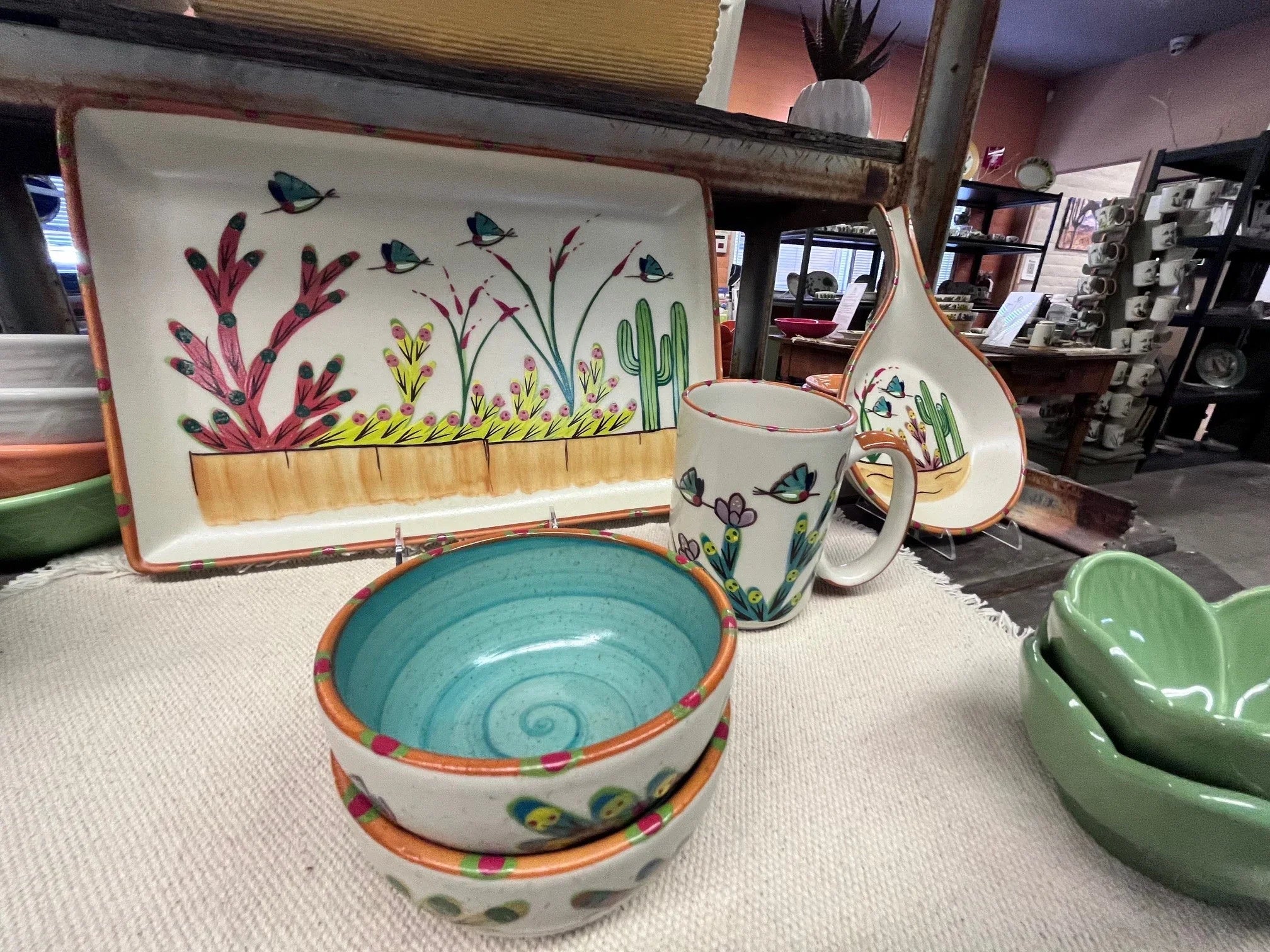 American made Sonoran Desert Hand-Painted Dishes - Southwestern Elegance - Your Western Decor
