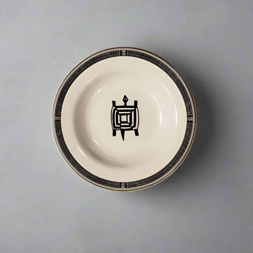 Black and white turtle mimbreno soup bowl - Your Western Decor