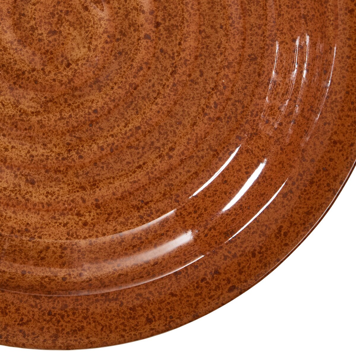 southwestern rustic stoneware dinner plate in terra cotta glaze - detail