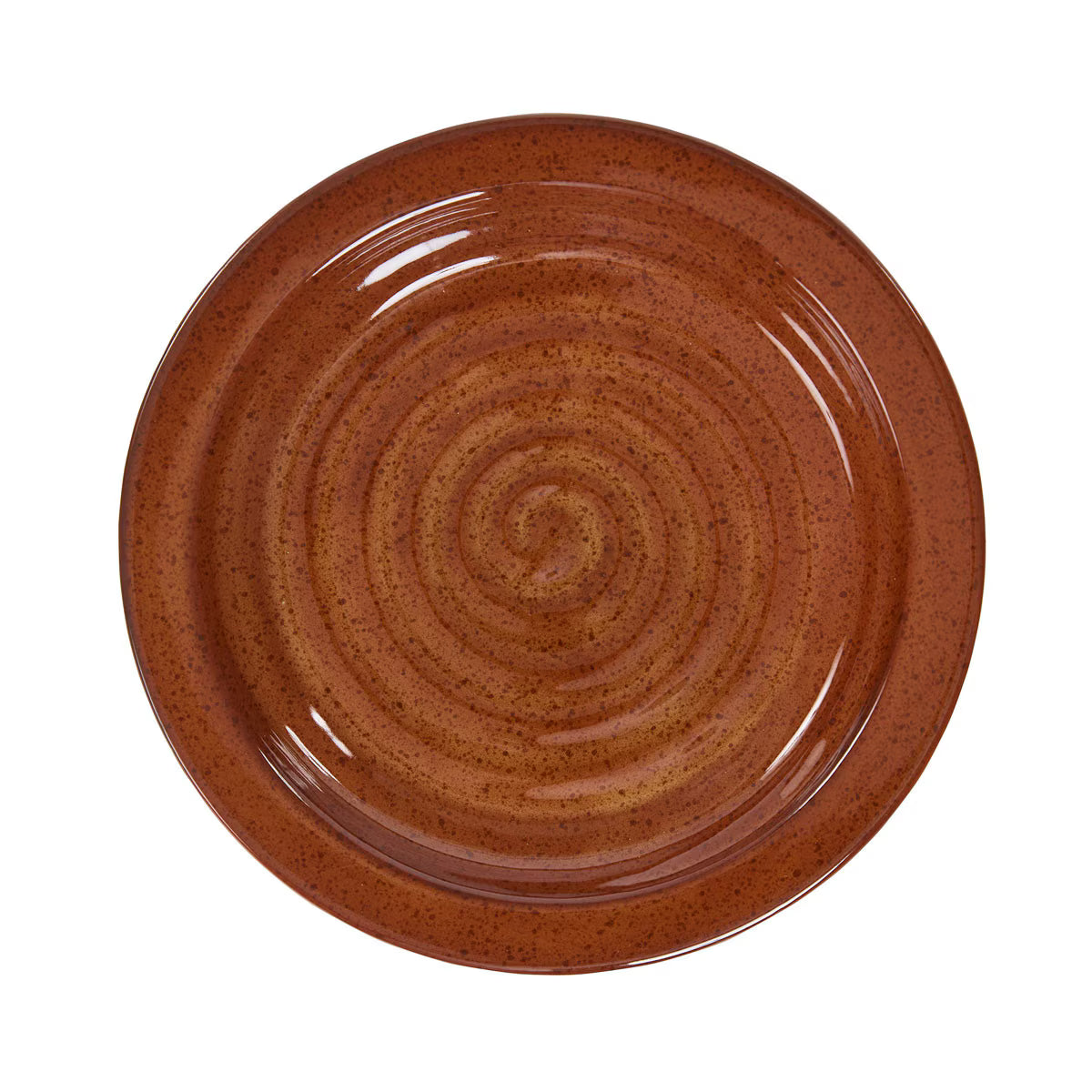southwestern rustic stoneware salad plate in terra cotta glaze
