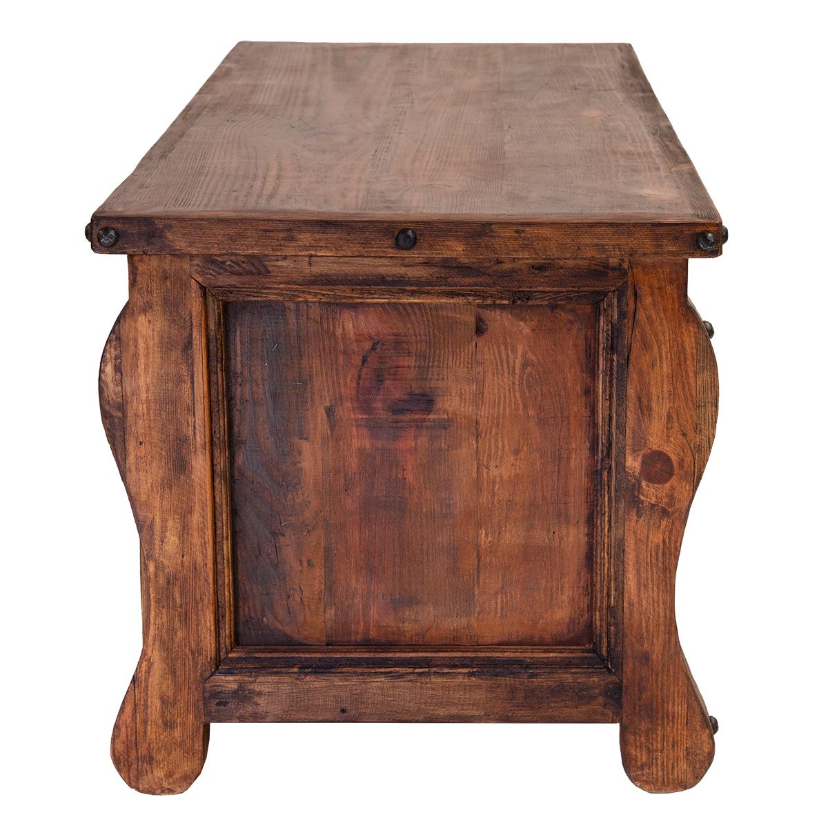 Spanish Olite rustic wood desk side