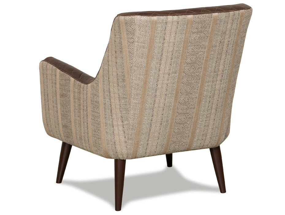 quilted leather armchair espresso brown accent chair modern design back view