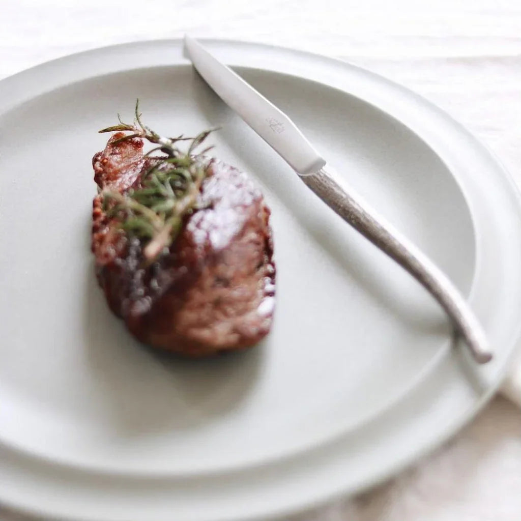 Stainless steel steak knife with log-look handle - Your Western Decor