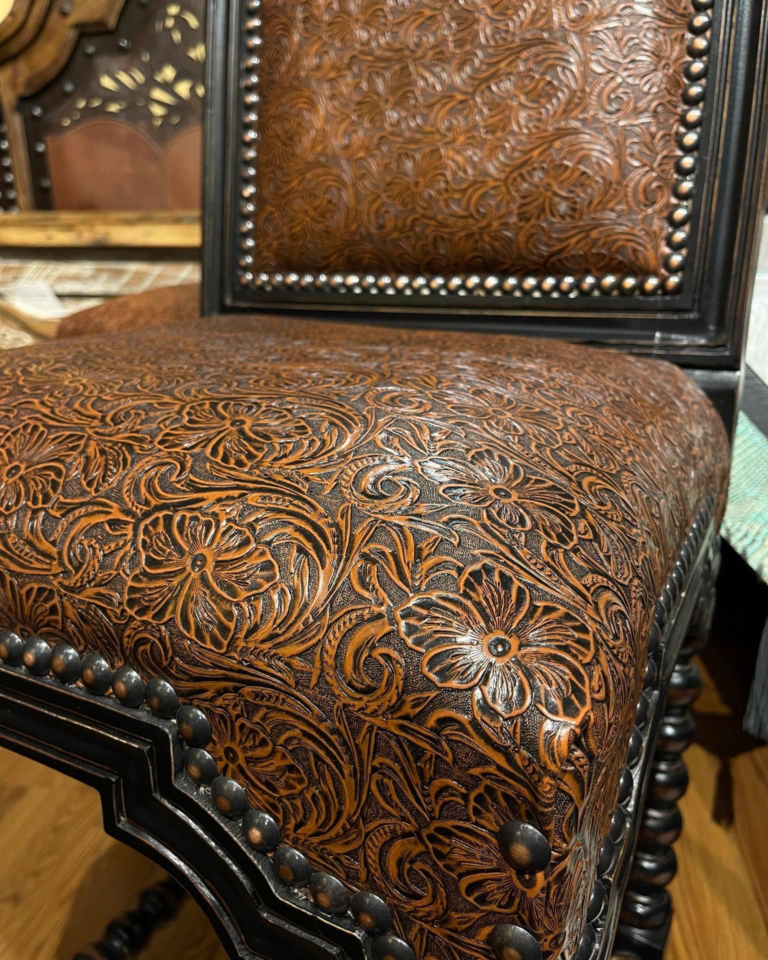 Stillwater Tooled Leather Bar Chair - Your Western Decor