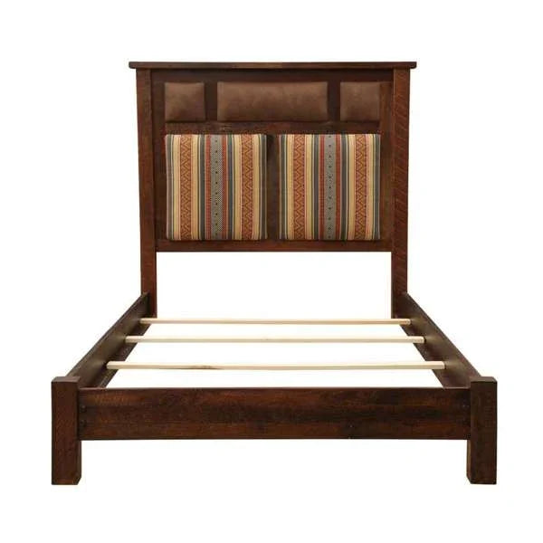 Custom upholstered barnwood bed made in the USA - Your Western Decor
