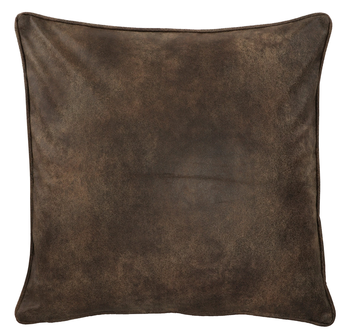 Sun Valley Mojave brown faux leather Euro sham cover with self-welt