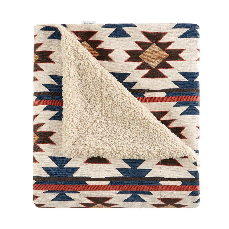 Patterned Chenille Teddy-Back Throw Blanket in Southwestern designs - Your Western Decor