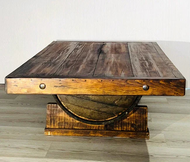 Handmade Rustic Tequila Barrel Cocktail Table - Your Western Decor