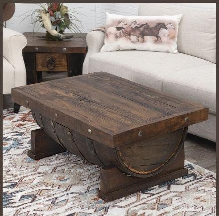 Handmade Rustic Tequila Barrel Cocktail Table - Your Western Decor