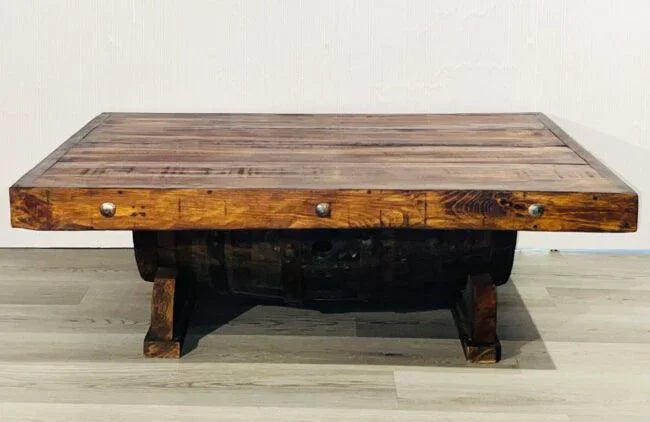 Handmade Rustic Tequila Barrel Cocktail Table - Your Western Decor