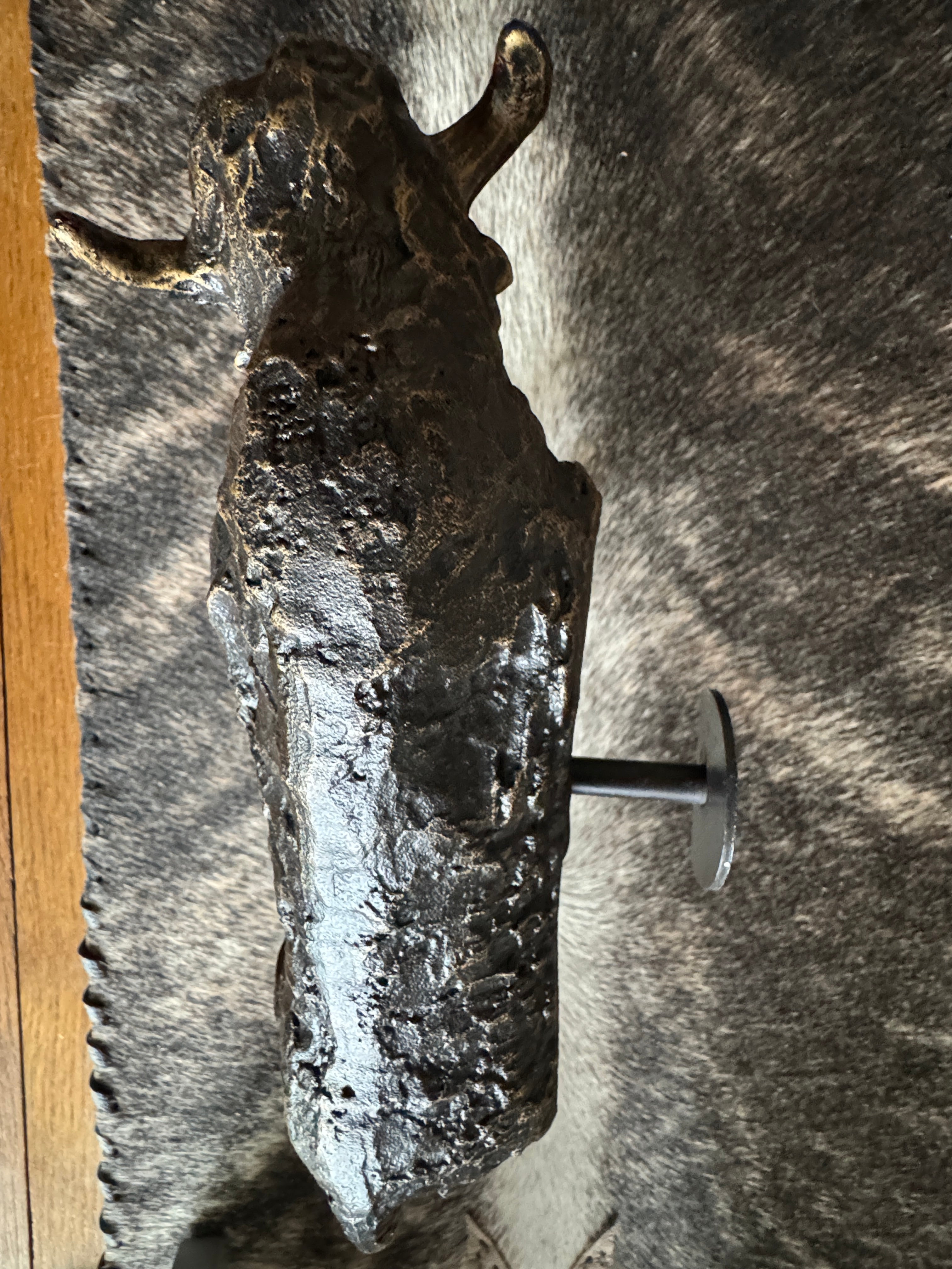 Top view western buffalo decor cast iron bison sculpture