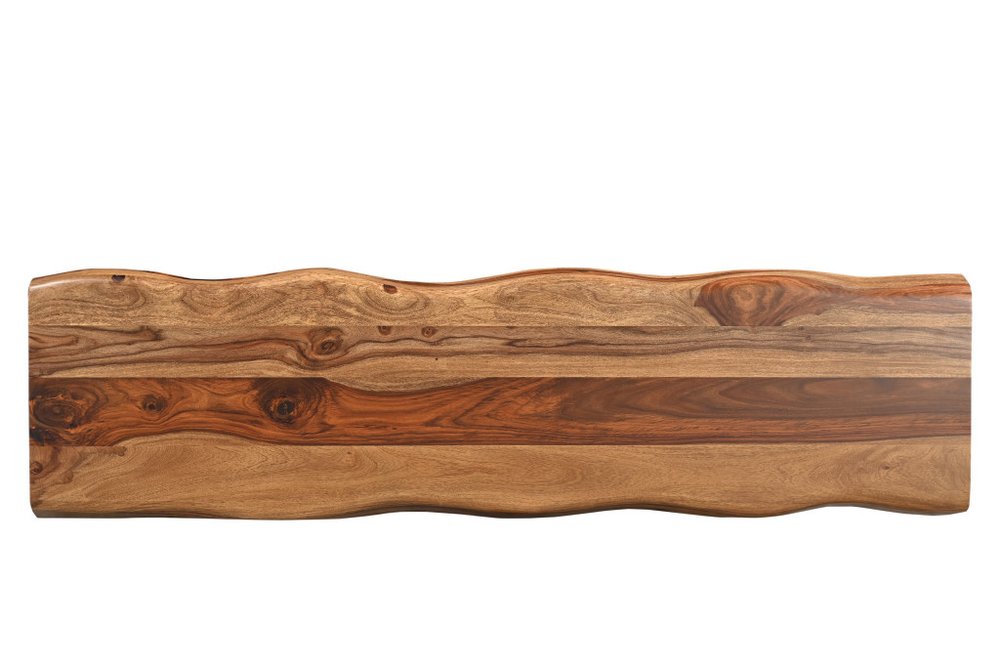 Top view of live edge sofa table