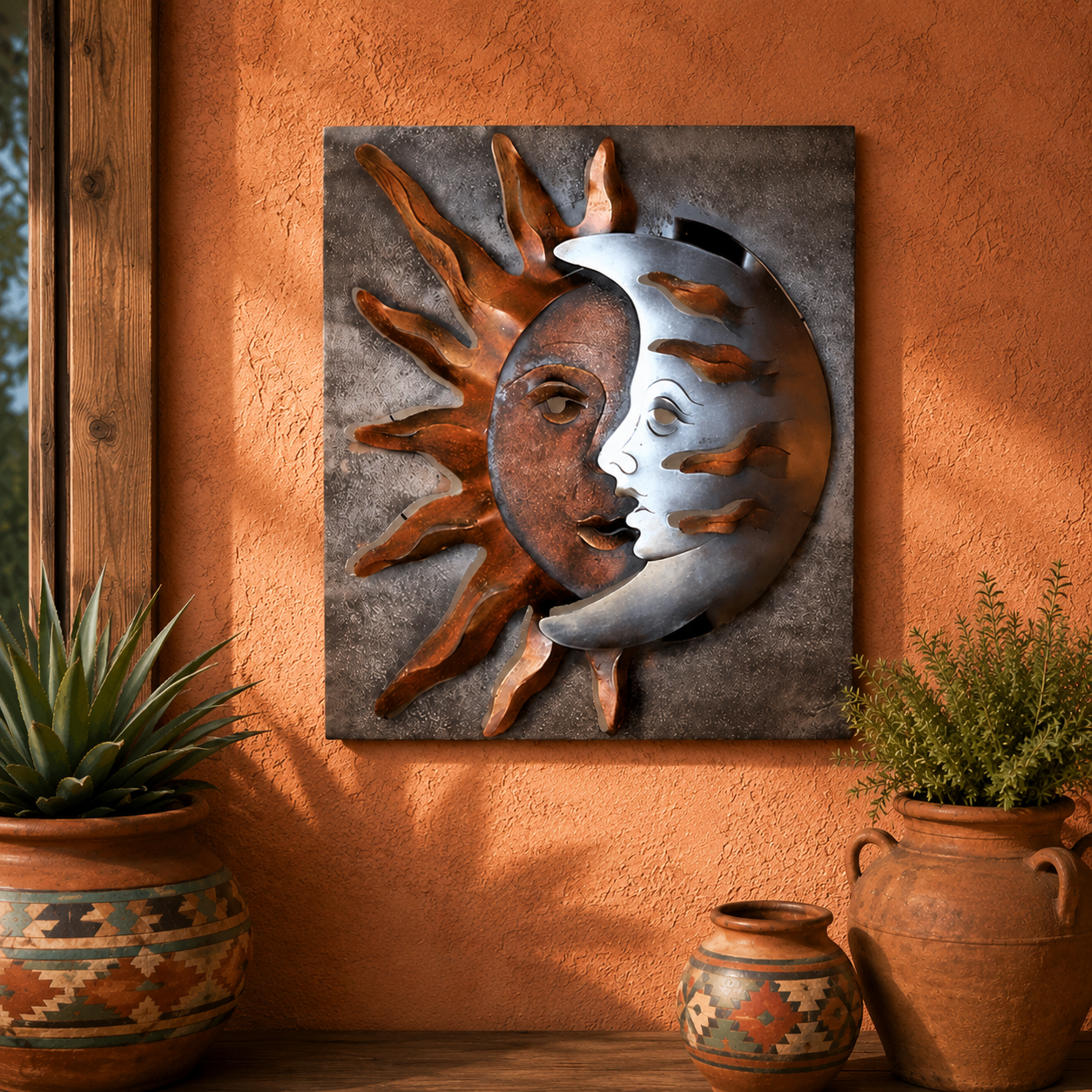 Total eclipse handmade meatal wall art