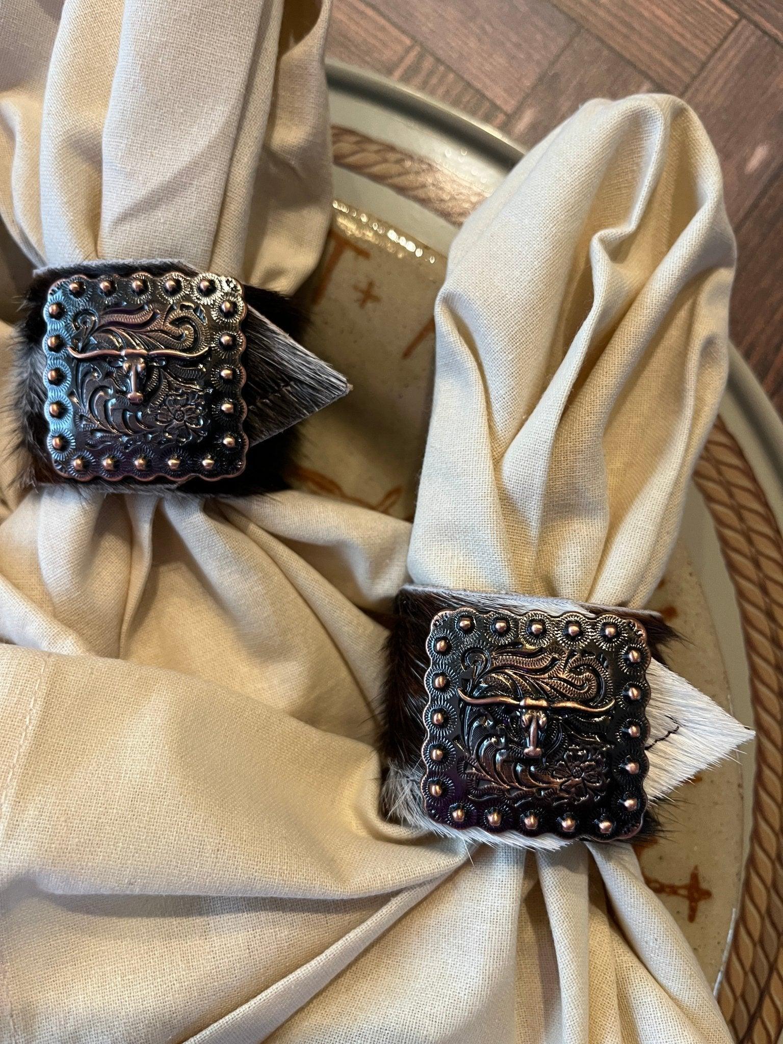 Handmade Tri Color Cowhide Napkin Holders - Made in Pilot Rock Oregon by Your Western Decor