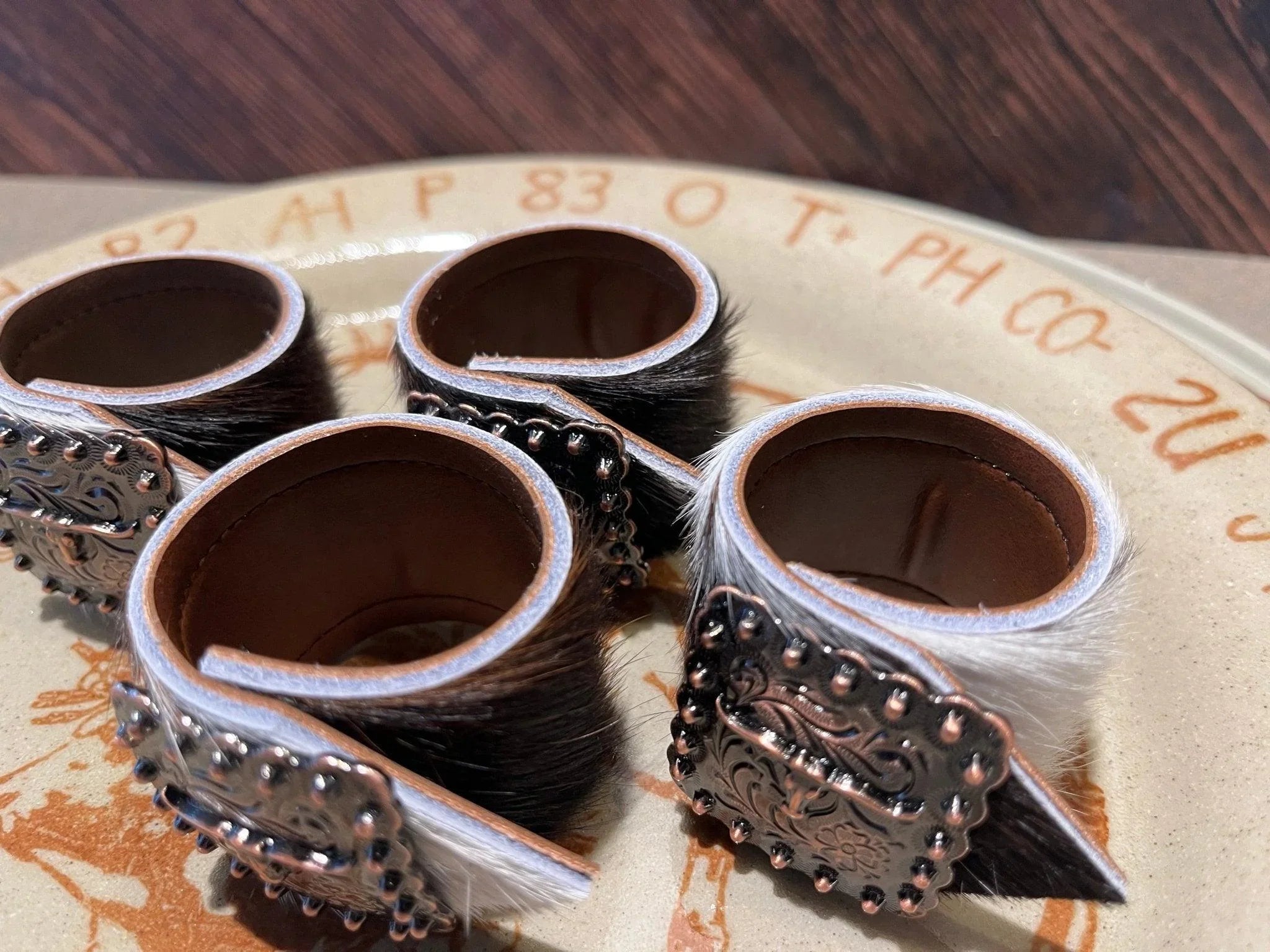 Handmade Tri Color Cowhide Napkin Holders - Made in Pilot Rock Oregon by Your Western Decor
