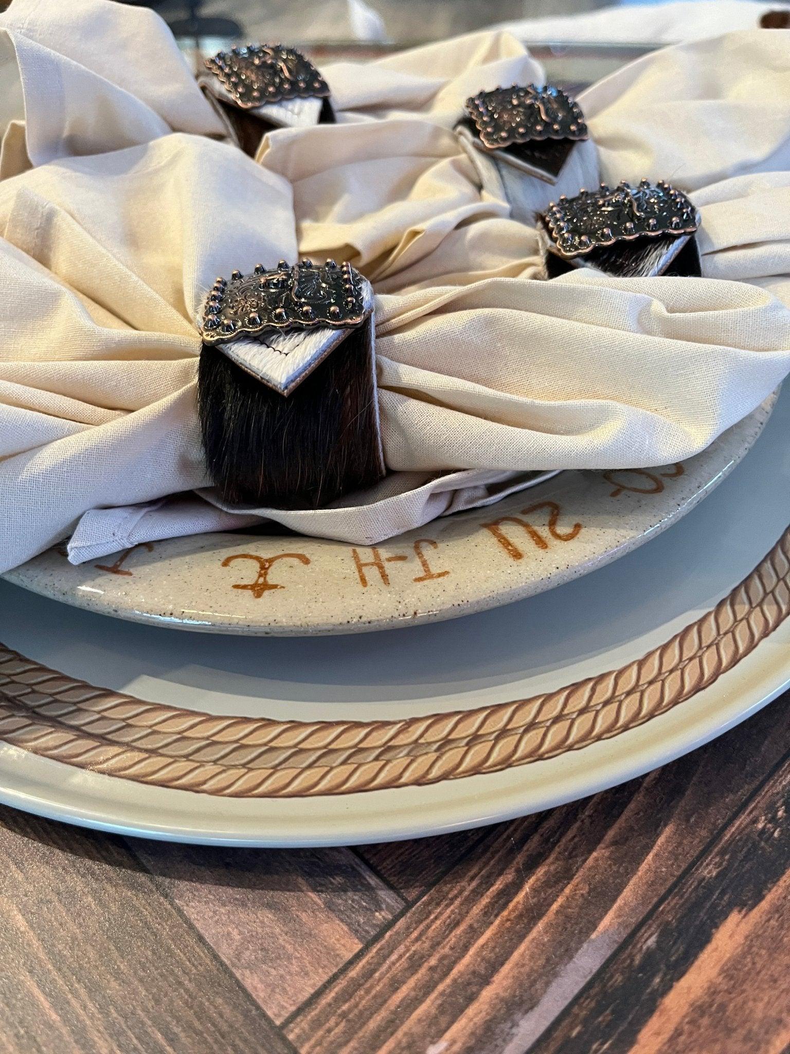 Handmade Tri Color Cowhide Napkin Holders - Made in Pilot Rock Oregon by Your Western Decor