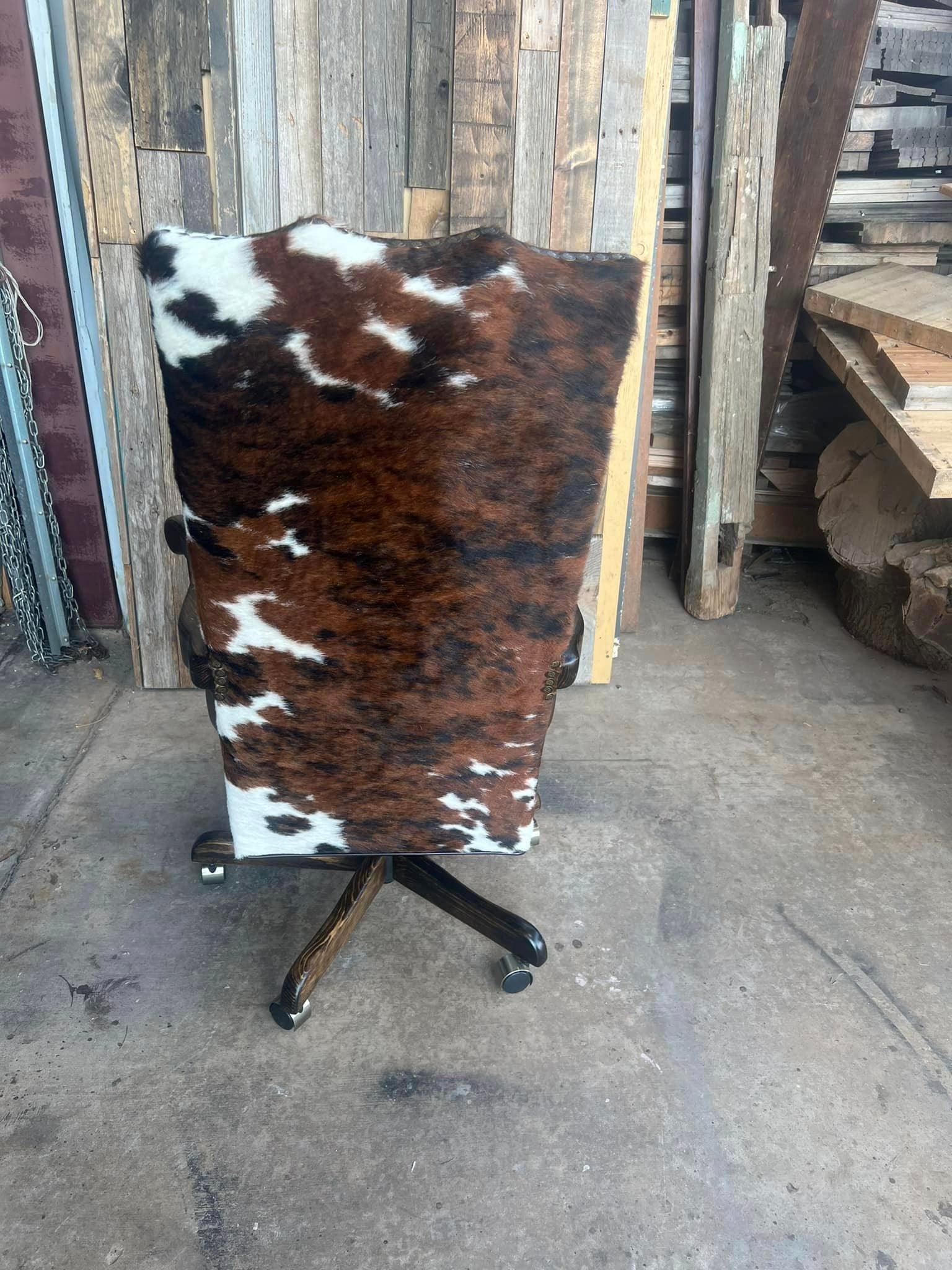 Custom and American made Executive western leather desk chair - Your Western Decor