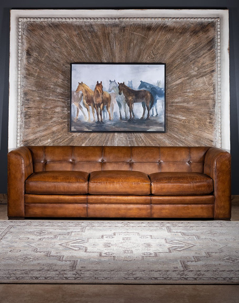Tucker Distressed Leather Sofa - American Made Furniture - Your Western Decor