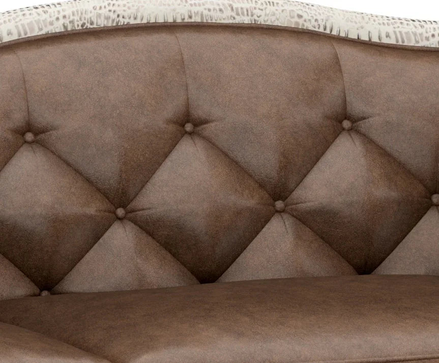 Leather tufted sofa seat back