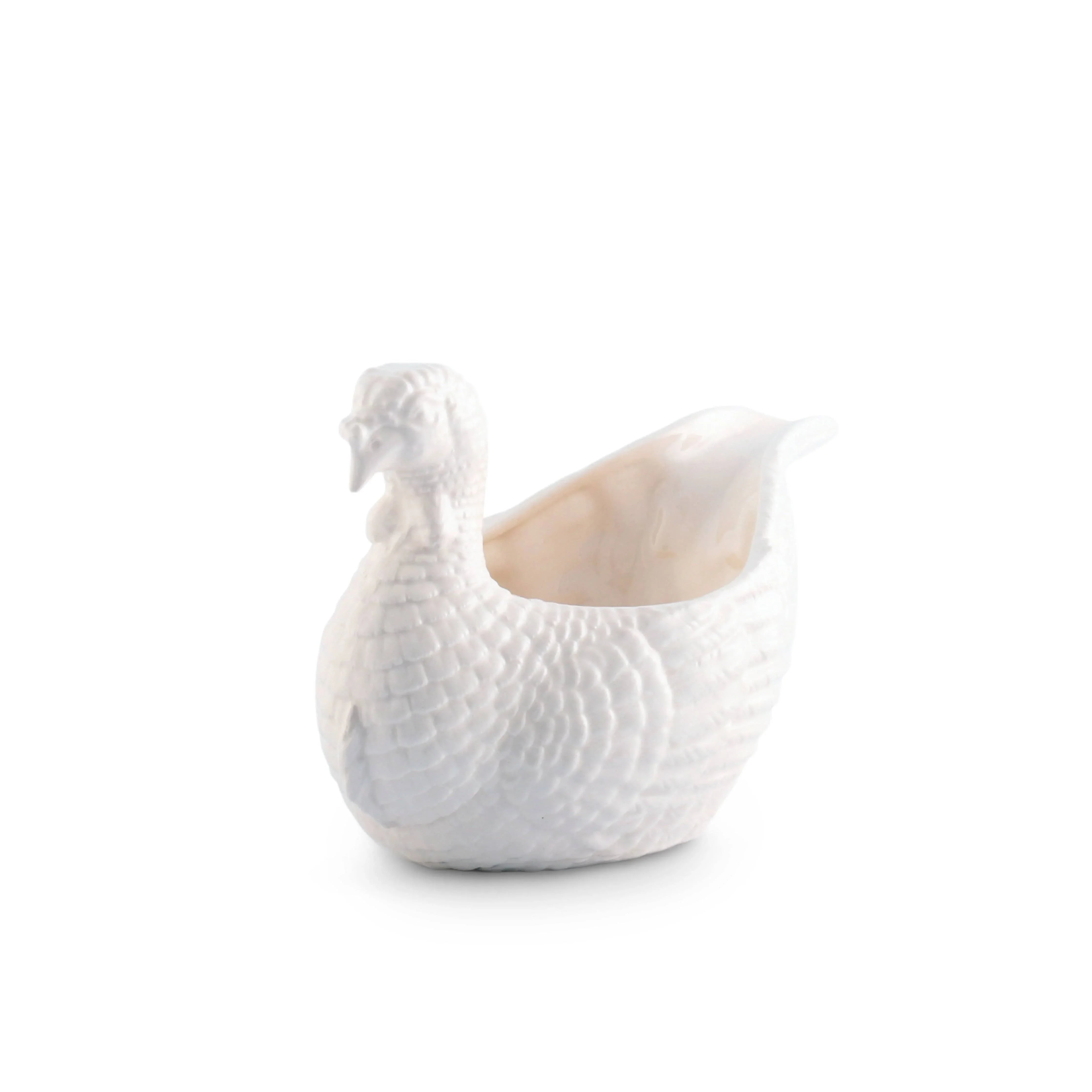 White stoneware turkey shaped gravy boat - Your Western Decor