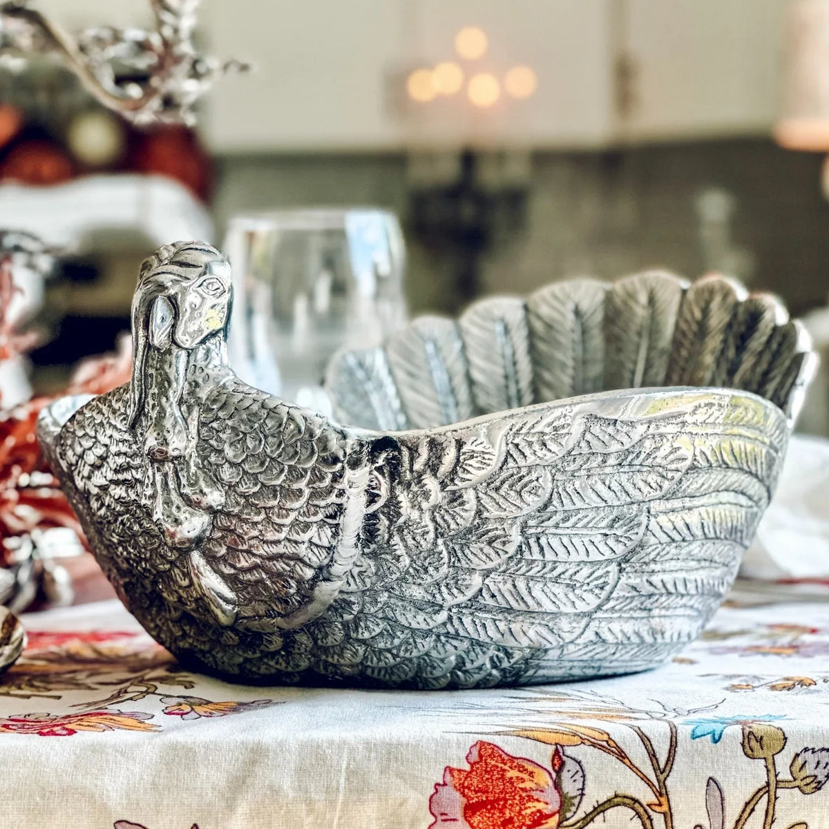 Handcrafted Aluminum Turkey Serving Bowl