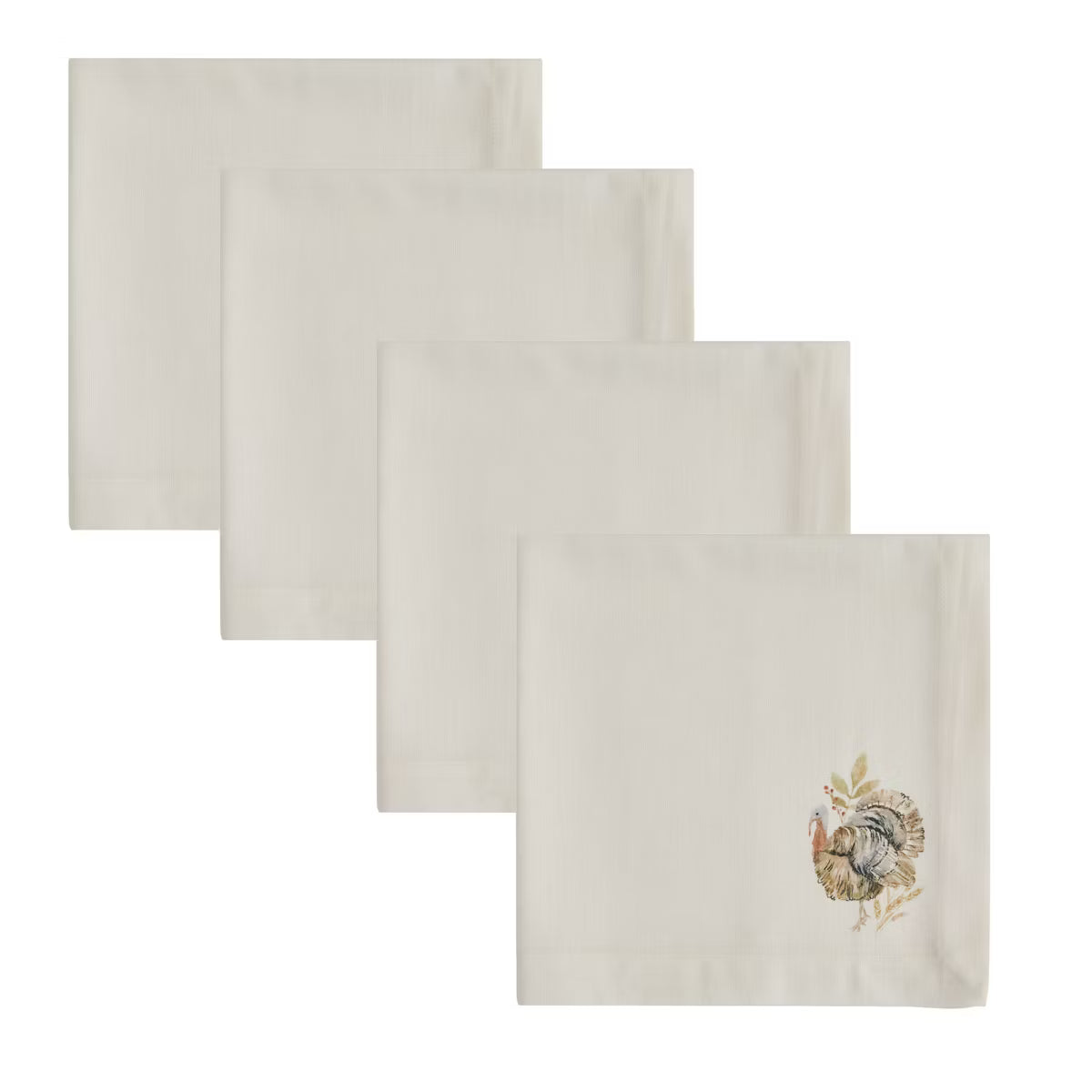 Set of four beige napkins with a Turkey design - Your Western Decor
