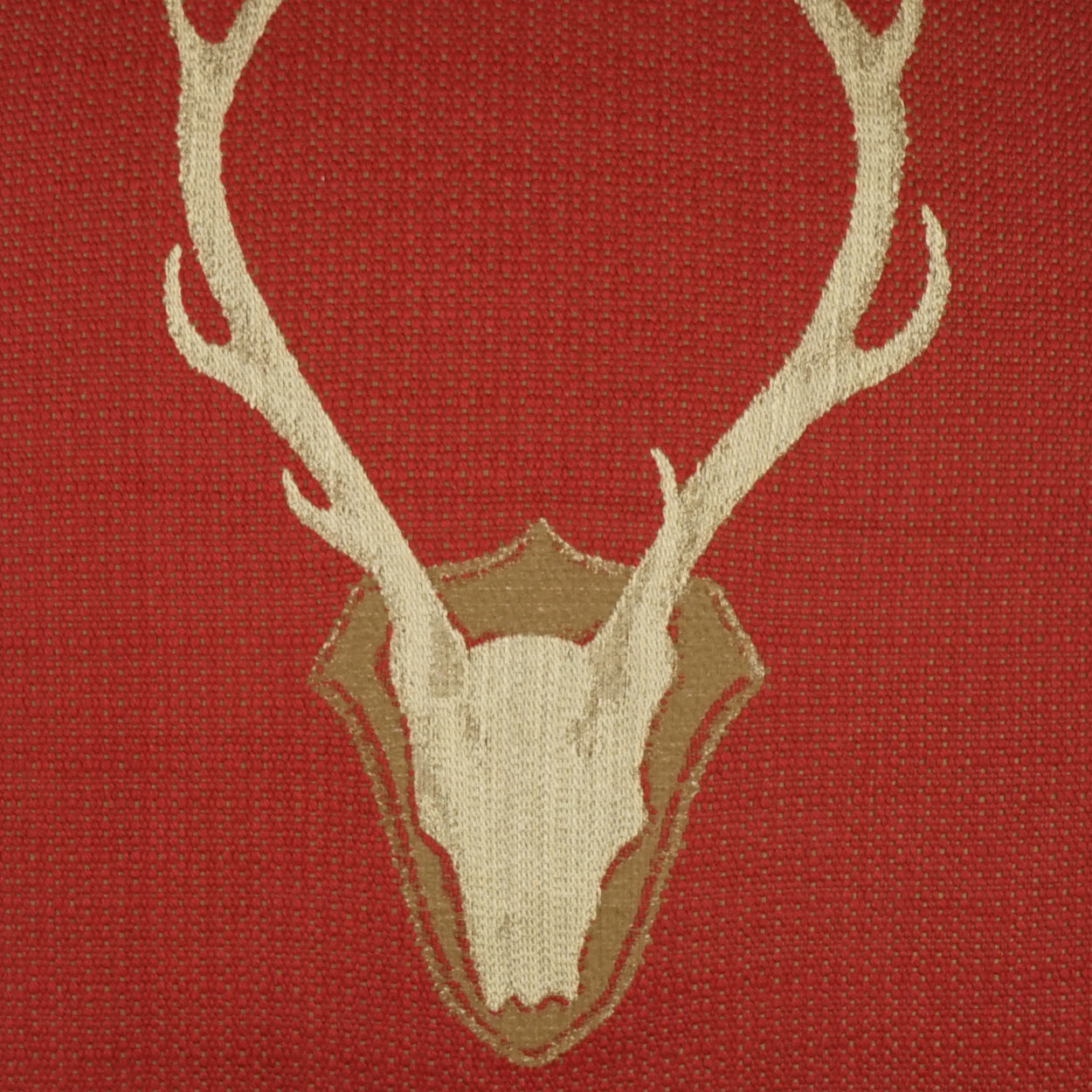 Uncle buck lodge upholstery fabric in red background
