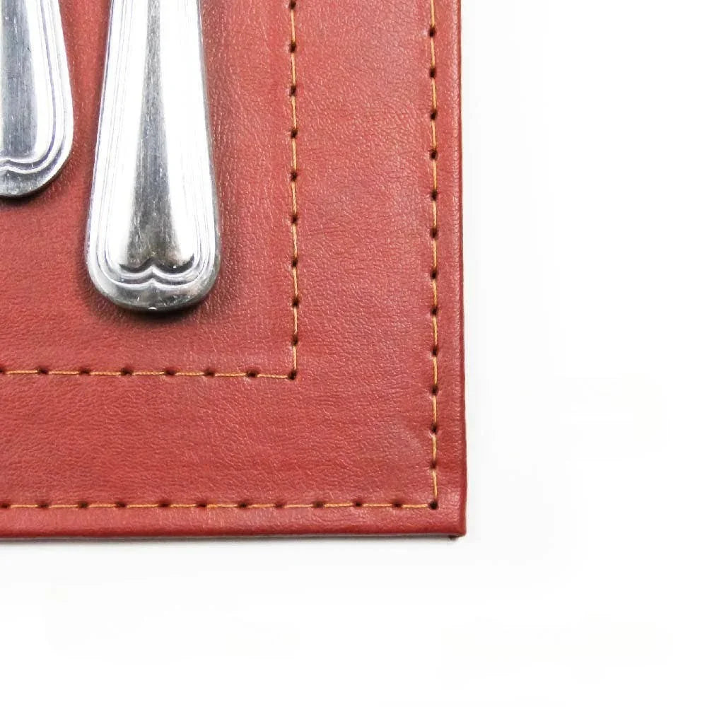 Vegan leather red placemat detail - Your Western Decor