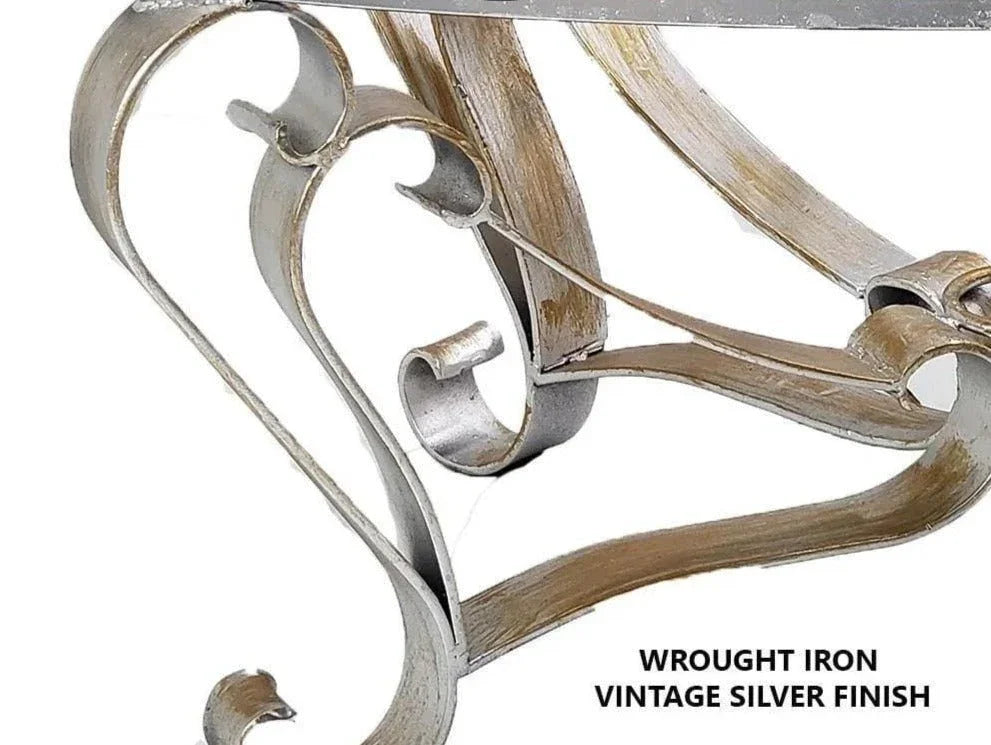 Travertine Stone & Iron Accent Table - Your Western Decor