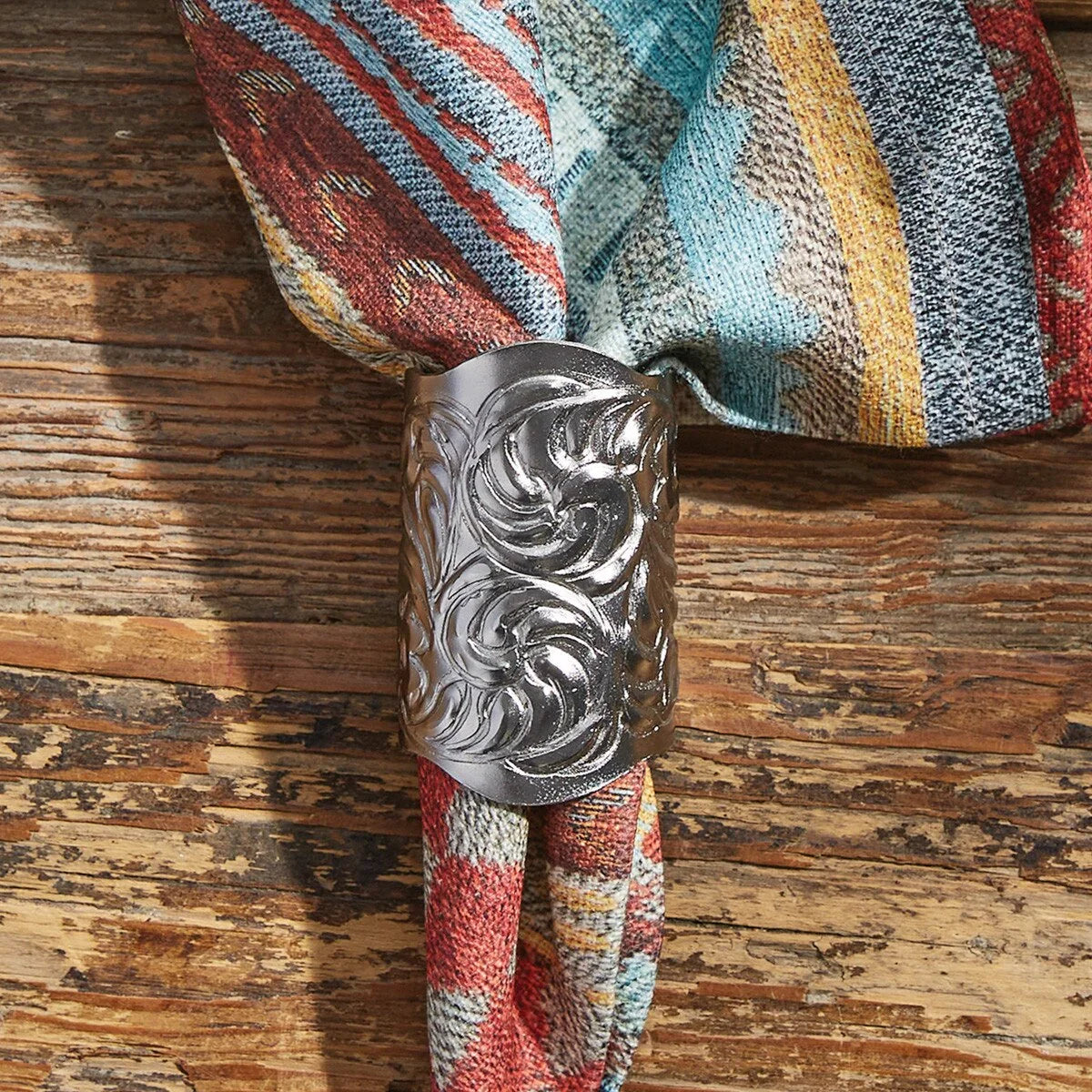 3"H Western Silver Napkin Rings - Your Western Decor