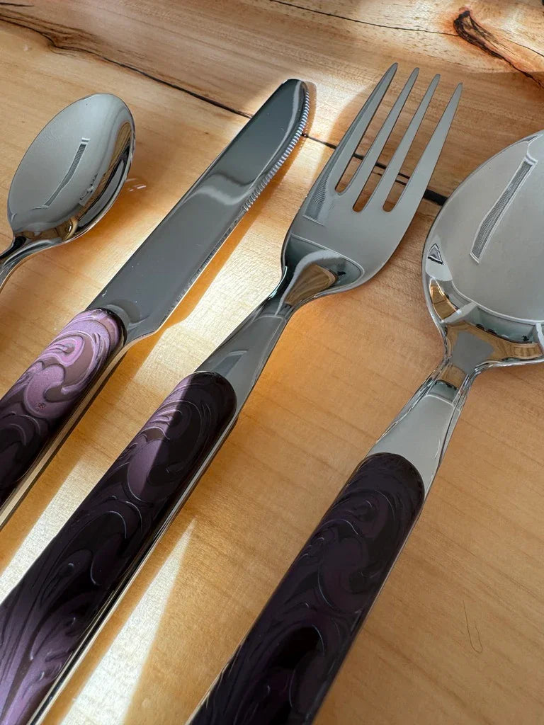 Western flatware set with faux tooled leather handles - Your Western Decor