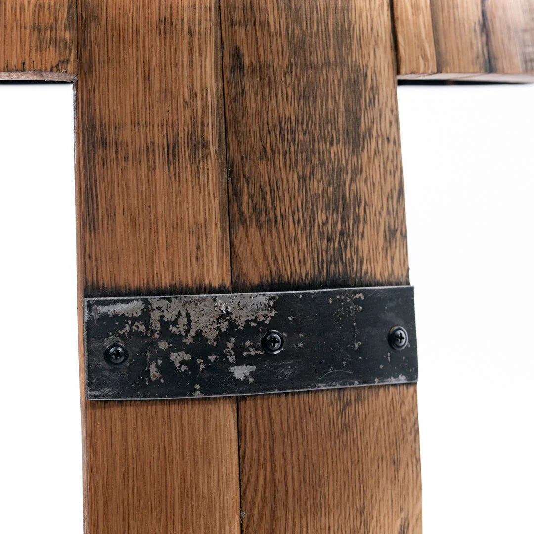 Half Whiskey Barrel Side Table handmade in the USA - Your Western Decor