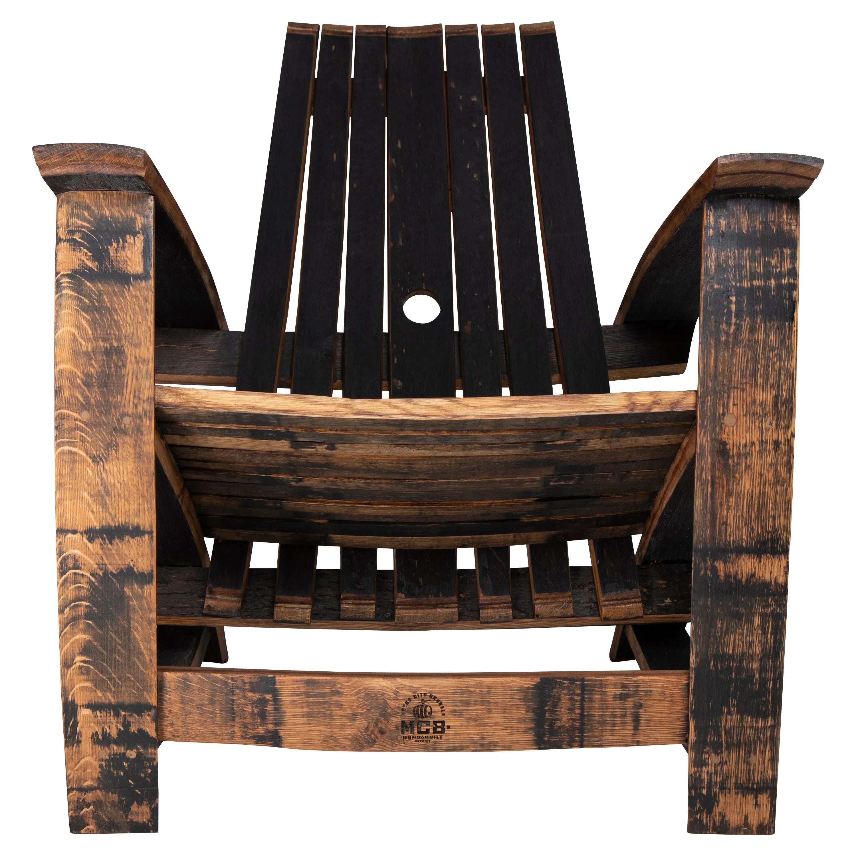 American made Distillin' Chillin' Adirondack Chair made from Whiskey barrels - Your Western Decor