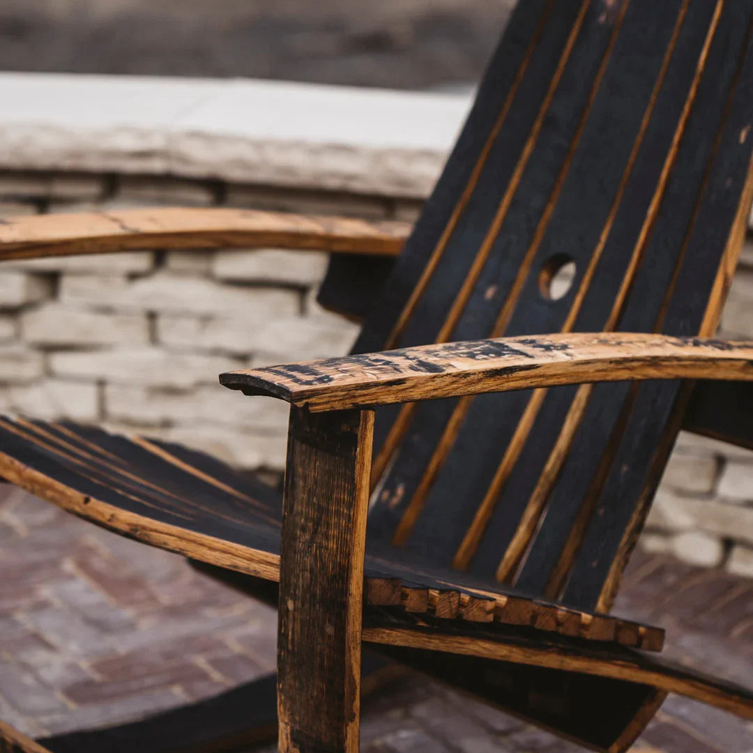 American made Distillin' Chillin' Adirondack Chair made from Whiskey barrels - Your Western Decor