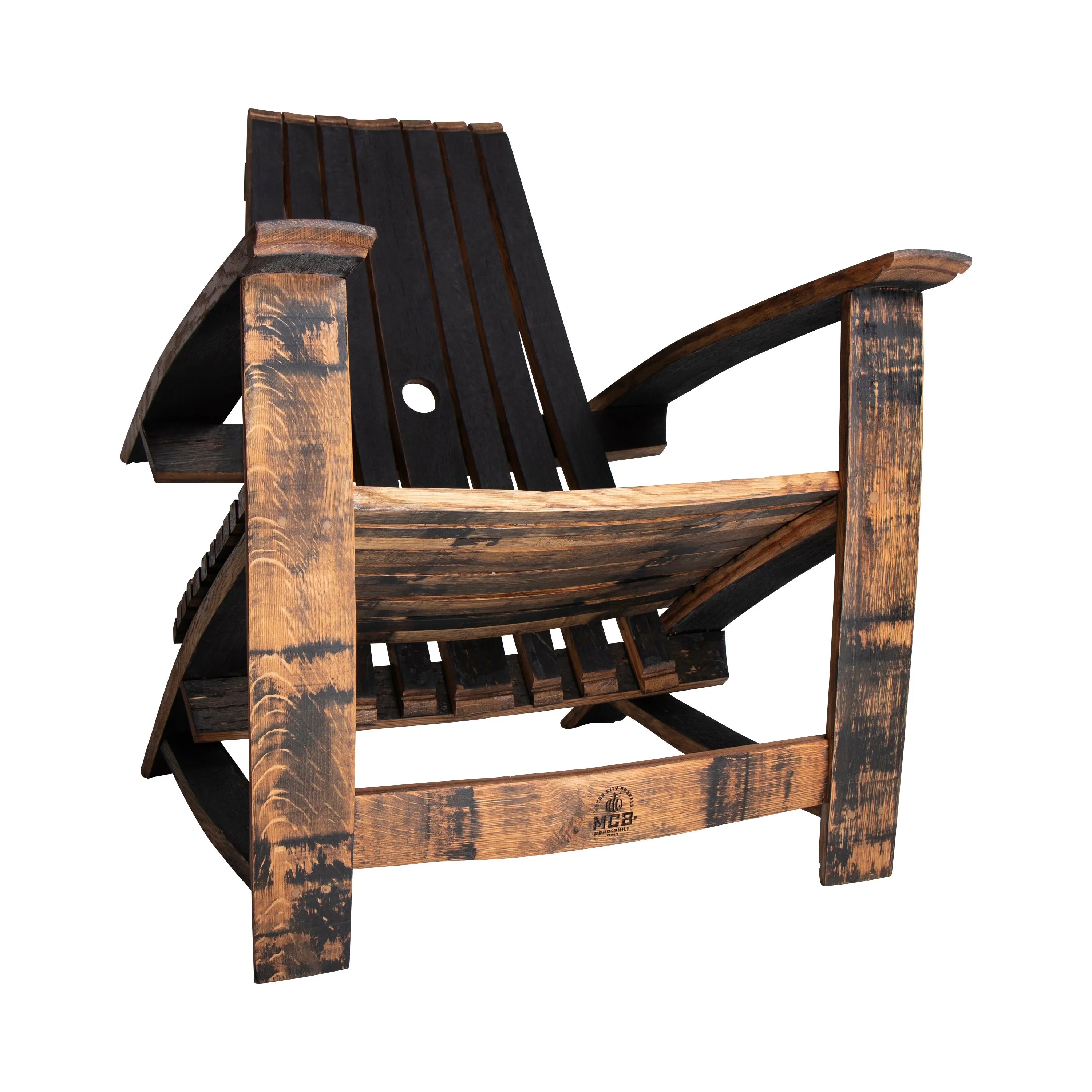 American made Distillin' Chillin' Adirondack Chair made from Whiskey barrels - Your Western Decor