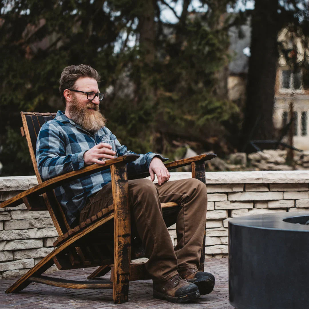 American made Distillin' Chillin' Adirondack Chair made from Whiskey barrels - Your Western Decor