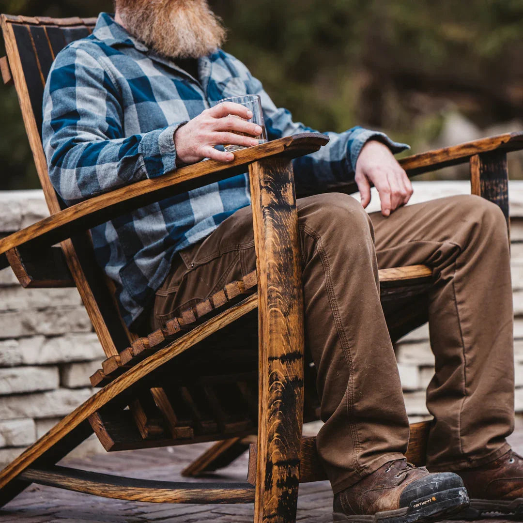 American made Distillin' Chillin' Adirondack Chair made from Whiskey barrels - Your Western Decor