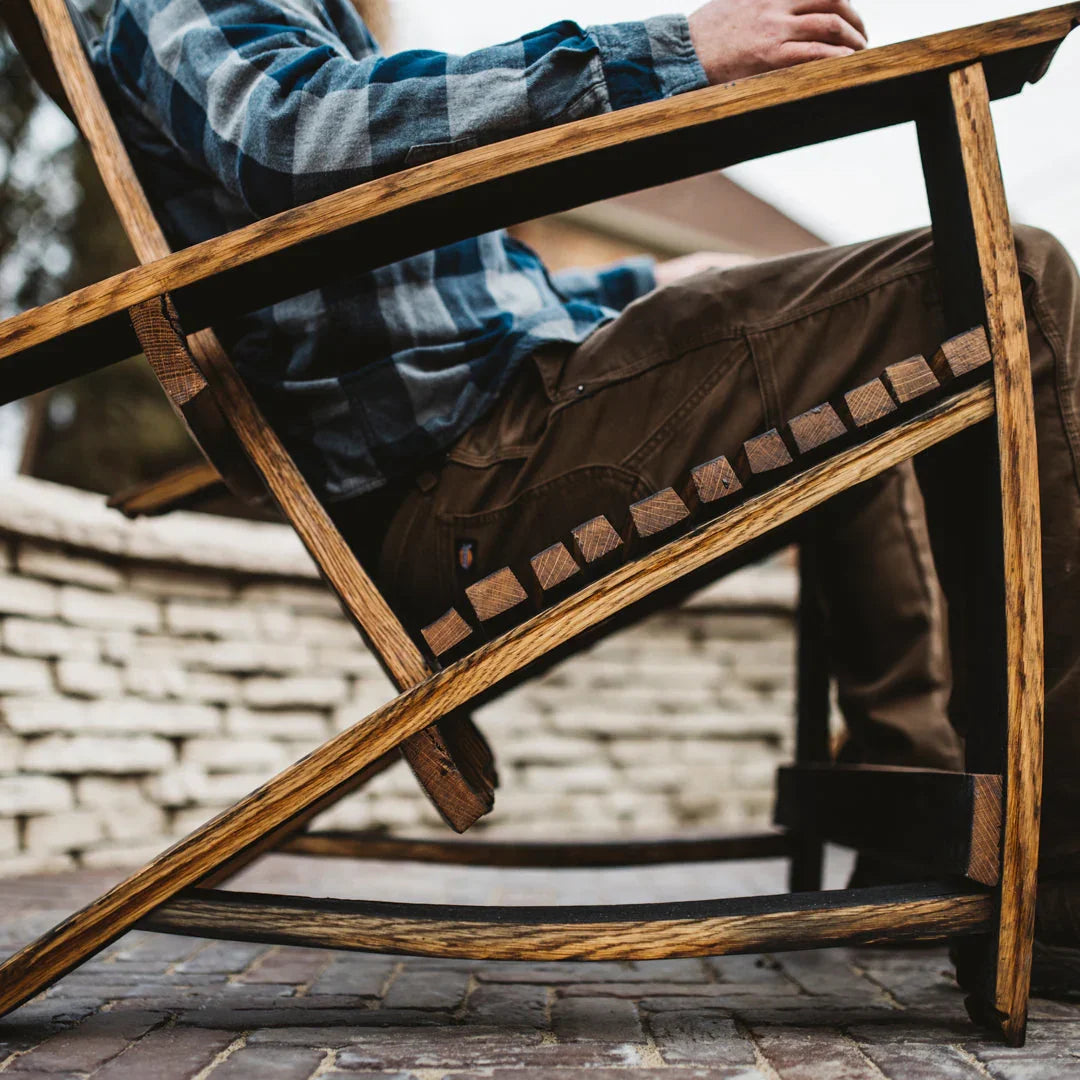 American made Distillin' Chillin' Adirondack Chair made from Whiskey barrels - Your Western Decor