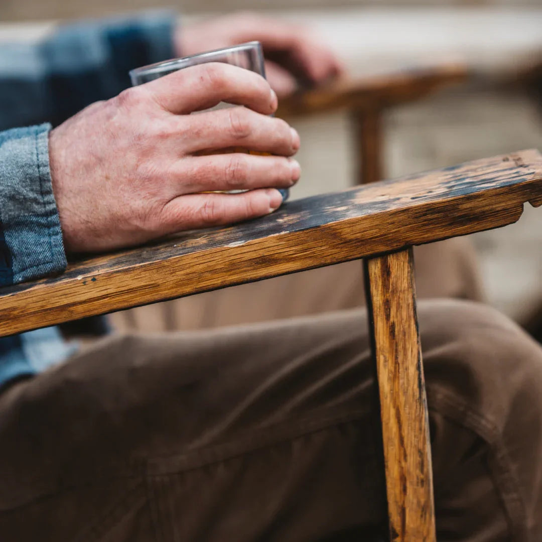 American made Distillin' Chillin' Adirondack Chair made from Whiskey barrels - Your Western Decor