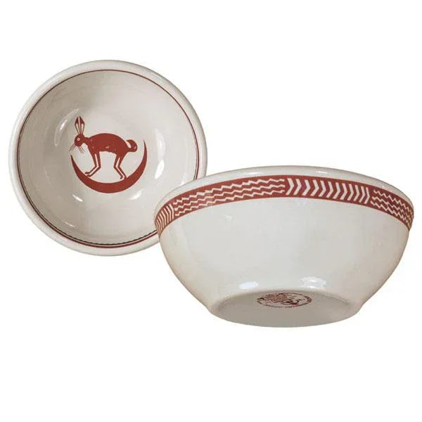 Maroon and white Mimbreño cereal bowl made in the USA - Your Western Decor