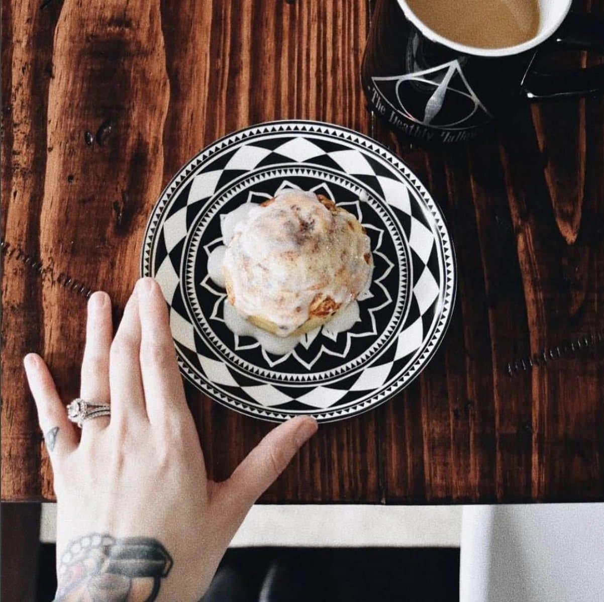 Black and white pattern porcelain canape plate set. Made in the USA. Your Western Decor